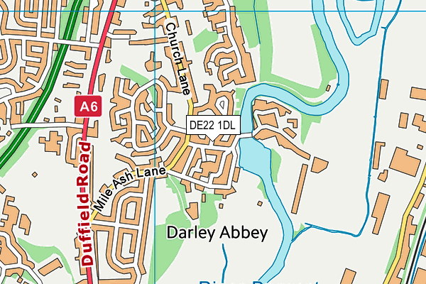 DE22 1DL map - OS VectorMap District (Ordnance Survey)