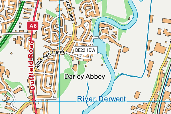 DE22 1DW map - OS VectorMap District (Ordnance Survey)