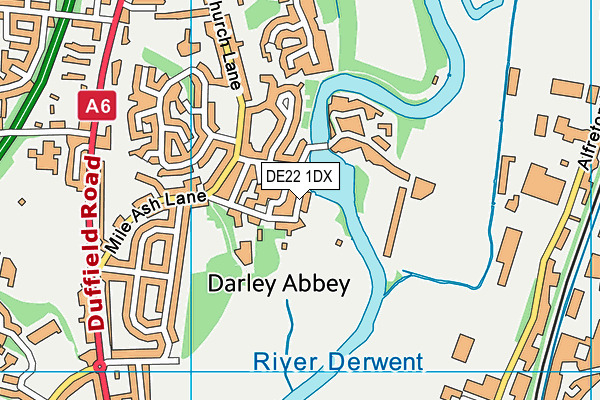 Darley Abbey Cricket Club (Riverside Meadows) map (DE22 1DX) - OS VectorMap District (Ordnance Survey)