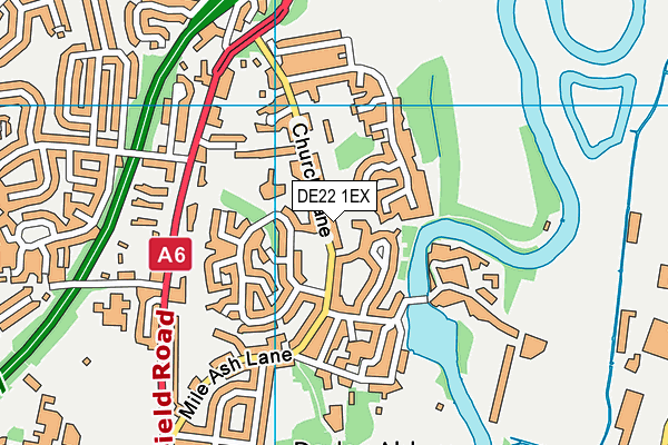DE22 1EX map - OS VectorMap District (Ordnance Survey)