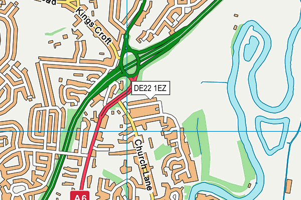 DE22 1EZ map - OS VectorMap District (Ordnance Survey)