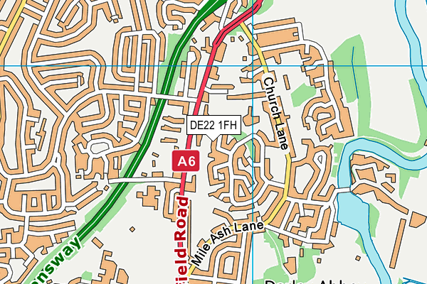 DE22 1FH map - OS VectorMap District (Ordnance Survey)