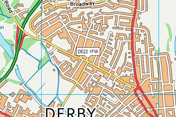 DE22 1FW map - OS VectorMap District (Ordnance Survey)