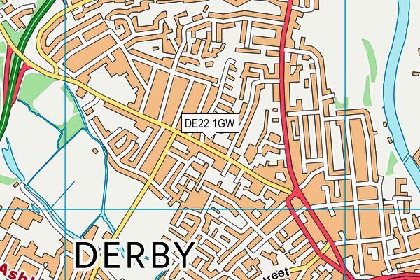 DE22 1GW map - OS VectorMap District (Ordnance Survey)