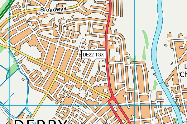 DE22 1GX map - OS VectorMap District (Ordnance Survey)