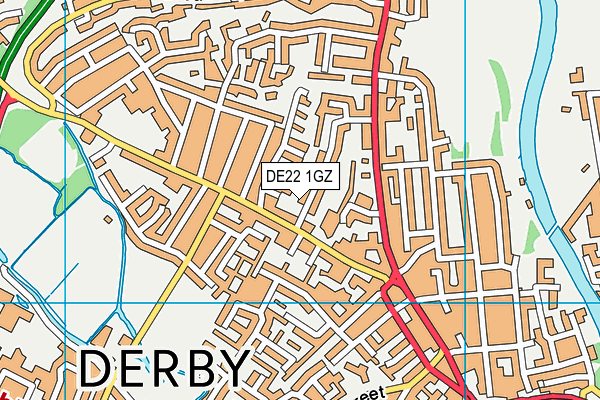 DE22 1GZ map - OS VectorMap District (Ordnance Survey)