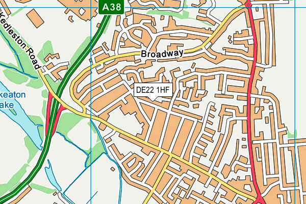 DE22 1HF map - OS VectorMap District (Ordnance Survey)