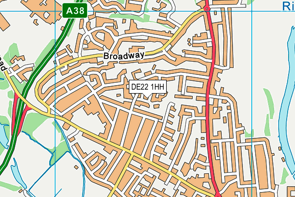 DE22 1HH map - OS VectorMap District (Ordnance Survey)