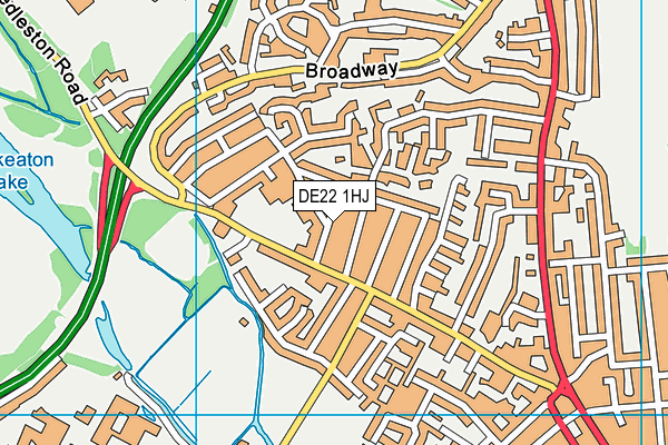 DE22 1HJ map - OS VectorMap District (Ordnance Survey)