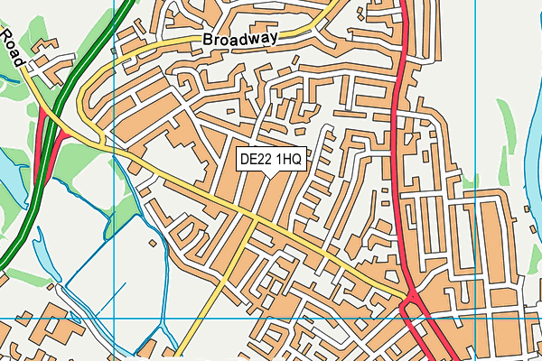 DE22 1HQ map - OS VectorMap District (Ordnance Survey)