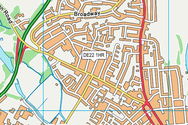 DE22 1HR map - OS VectorMap District (Ordnance Survey)