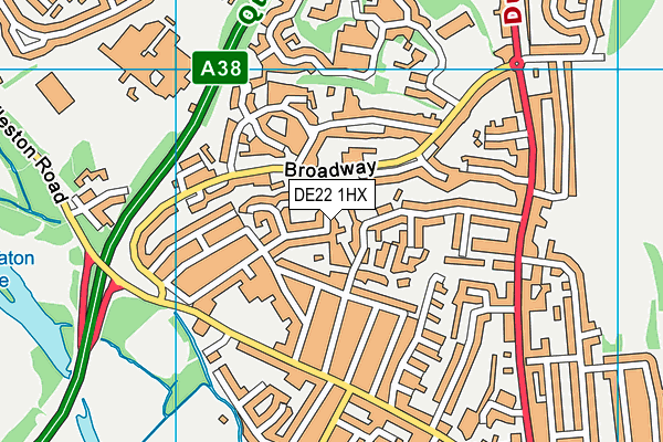 DE22 1HX map - OS VectorMap District (Ordnance Survey)