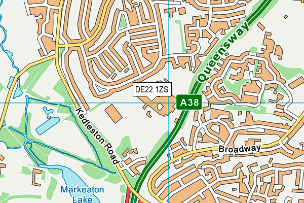 DE22 1ZS map - OS VectorMap District (Ordnance Survey)