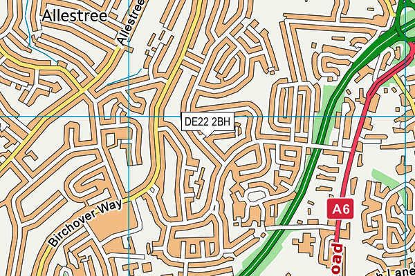 DE22 2BH map - OS VectorMap District (Ordnance Survey)