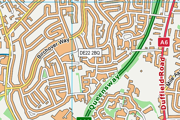 DE22 2BQ map - OS VectorMap District (Ordnance Survey)