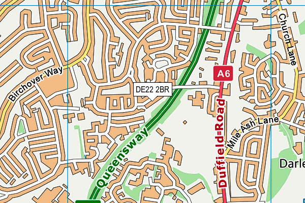 DE22 2BR map - OS VectorMap District (Ordnance Survey)