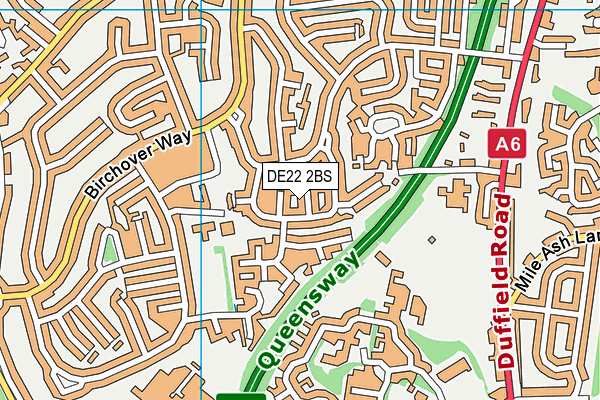 DE22 2BS map - OS VectorMap District (Ordnance Survey)