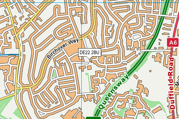 DE22 2BU map - OS VectorMap District (Ordnance Survey)