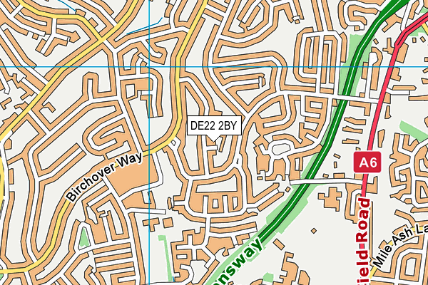 DE22 2BY map - OS VectorMap District (Ordnance Survey)