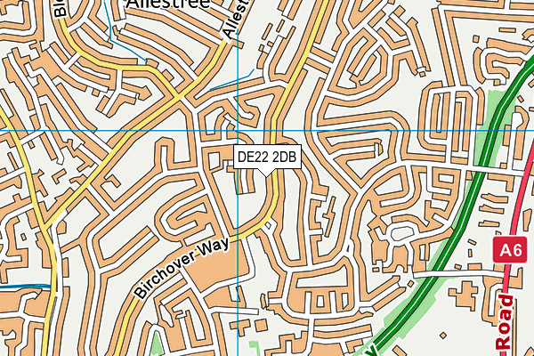 DE22 2DB map - OS VectorMap District (Ordnance Survey)