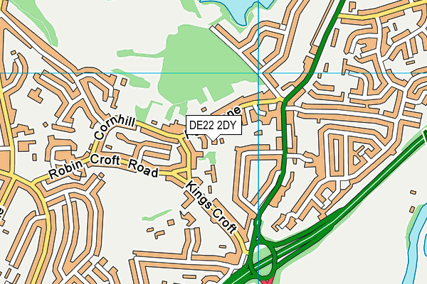 DE22 2DY map - OS VectorMap District (Ordnance Survey)