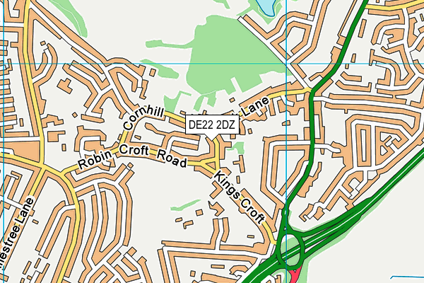 DE22 2DZ map - OS VectorMap District (Ordnance Survey)