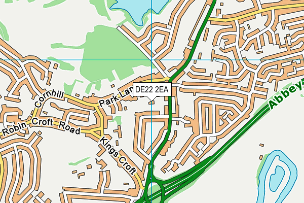 DE22 2EA map - OS VectorMap District (Ordnance Survey)