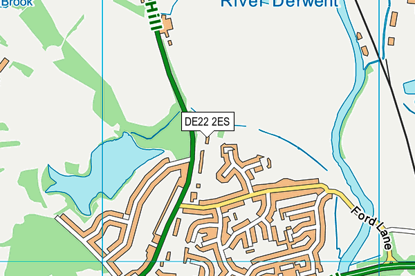 DE22 2ES map - OS VectorMap District (Ordnance Survey)