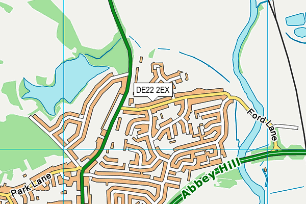 DE22 2EX map - OS VectorMap District (Ordnance Survey)