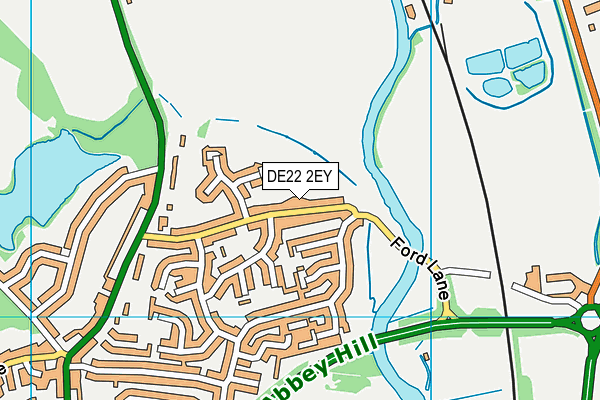 DE22 2EY map - OS VectorMap District (Ordnance Survey)