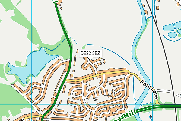 DE22 2EZ map - OS VectorMap District (Ordnance Survey)