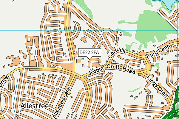 DE22 2FA map - OS VectorMap District (Ordnance Survey)