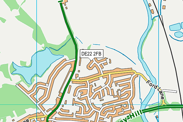 DE22 2FB map - OS VectorMap District (Ordnance Survey)