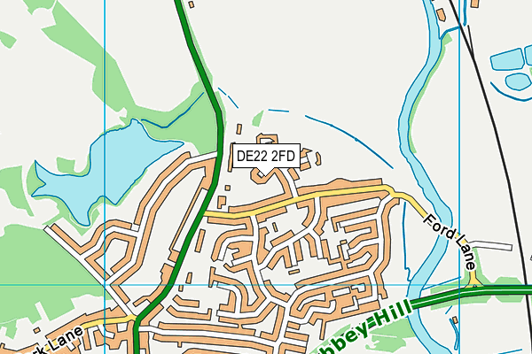 DE22 2FD map - OS VectorMap District (Ordnance Survey)