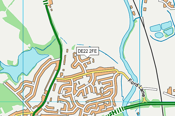 DE22 2FE map - OS VectorMap District (Ordnance Survey)