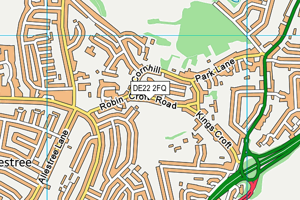 Allestree Recreation Ground map (DE22 2FQ) - OS VectorMap District (Ordnance Survey)