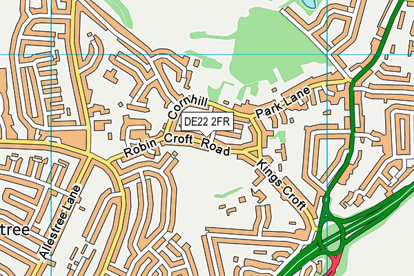 DE22 2FR map - OS VectorMap District (Ordnance Survey)