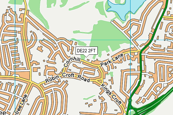 DE22 2FT map - OS VectorMap District (Ordnance Survey)