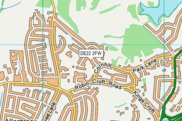 DE22 2FW map - OS VectorMap District (Ordnance Survey)