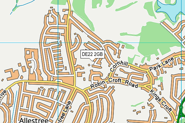 DE22 2GB map - OS VectorMap District (Ordnance Survey)