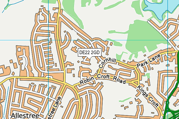 DE22 2GD map - OS VectorMap District (Ordnance Survey)