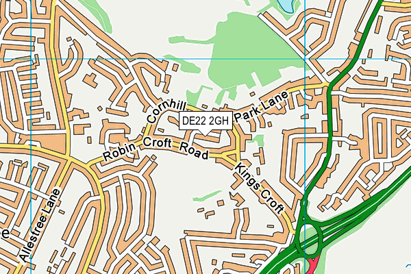 DE22 2GH map - OS VectorMap District (Ordnance Survey)