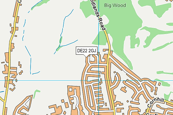 DE22 2GJ map - OS VectorMap District (Ordnance Survey)