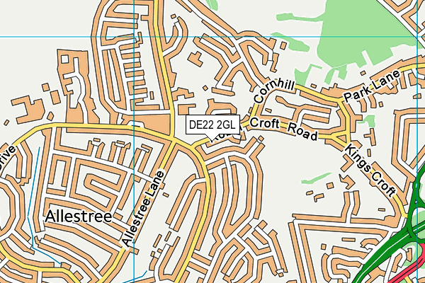 DE22 2GL map - OS VectorMap District (Ordnance Survey)