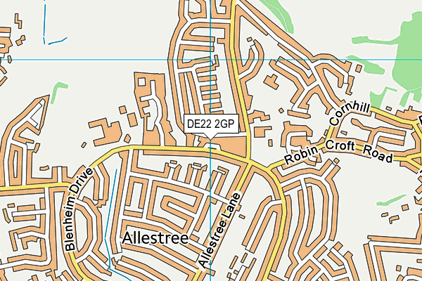 DE22 2GP map - OS VectorMap District (Ordnance Survey)