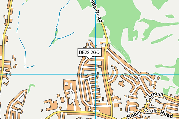 DE22 2GQ map - OS VectorMap District (Ordnance Survey)