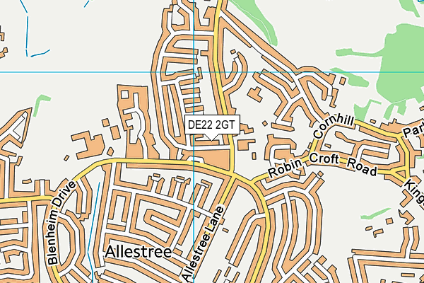 DE22 2GT map - OS VectorMap District (Ordnance Survey)