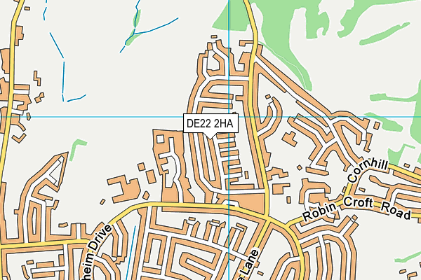 DE22 2HA map - OS VectorMap District (Ordnance Survey)