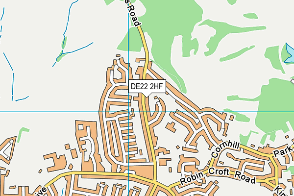 DE22 2HF map - OS VectorMap District (Ordnance Survey)