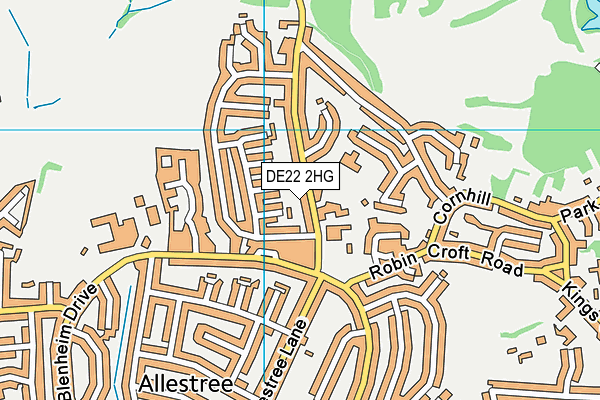 DE22 2HG map - OS VectorMap District (Ordnance Survey)
